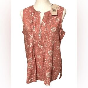 New Tags Casa Cabana Floral Arlo Rose/Ivory Floral Sleeveless Women’s Top M